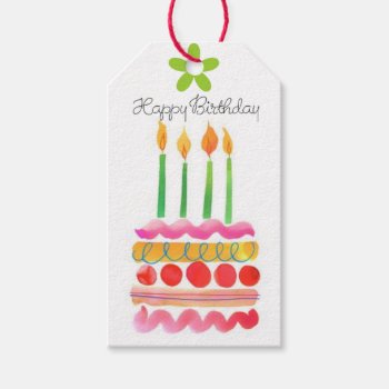 Blow Out The Birthday Candles Gift Tags by Siberianmom at Zazzle