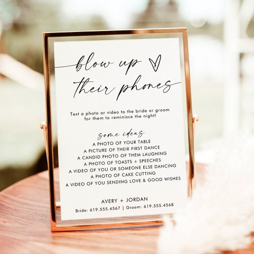 Blow Up Their Phone Sign  Wedding Photo Game  Invitation