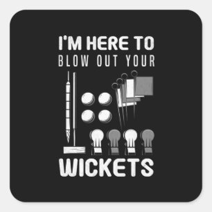 Blow Your Wickets Croquet Player Croquet Racket Square Sticker