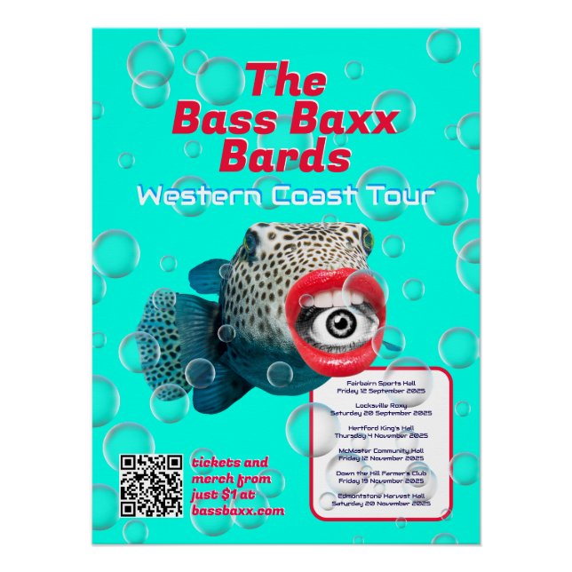 Blowfish Punk Rock Band Tour Poster (Front)