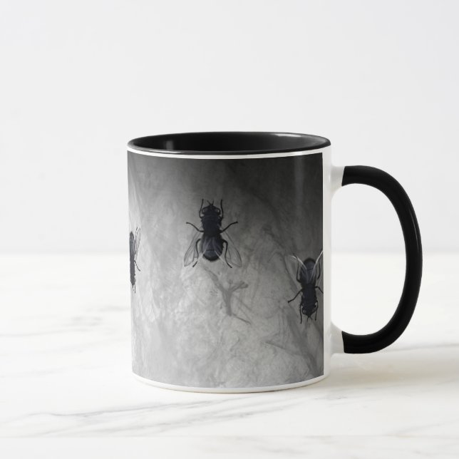 Blowflies on the Wall (Slate Grey) Mug (Right)