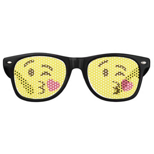Blowing a Kiss Emoji Retro Sunglasses