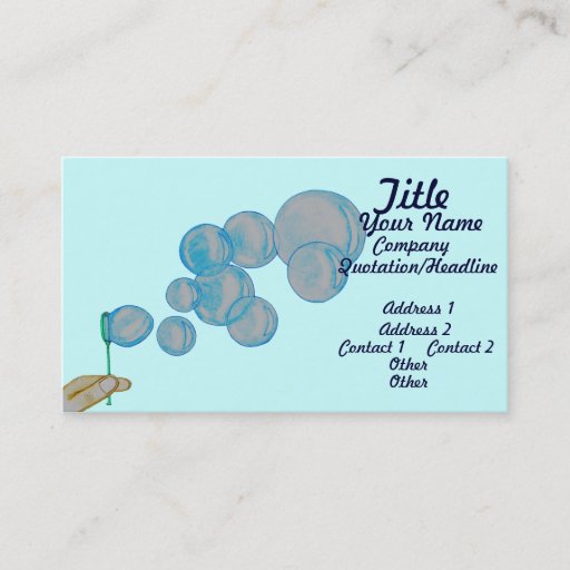 Customizable Blowing Bubbles Business Card Template
