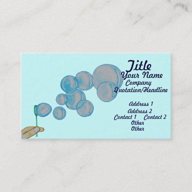 Blowing Bubbles Business Card (Front)