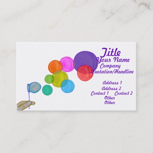 Blowing Bubbles Rainbow Business Card