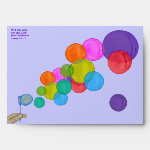 Blowing Bubbles Rainbow Envelope