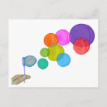 Blowing Bubbles (Rainbow) Postcard