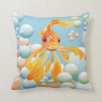 Blowing Bubbles Throw Pillow