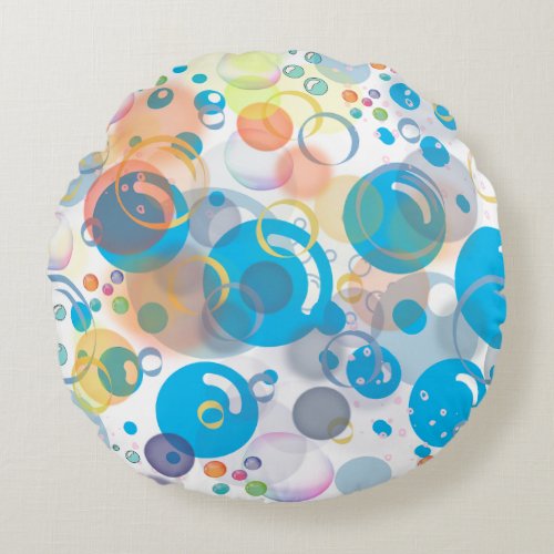 Blowing bubbles throw pillow round pillow