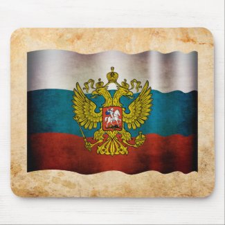Blowing flag of Russia Mouse Pad