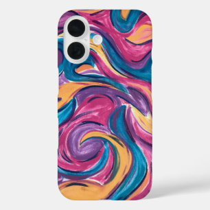 Blowing In The Wind-Hand Painted Abstract Art iPhone 16 Case