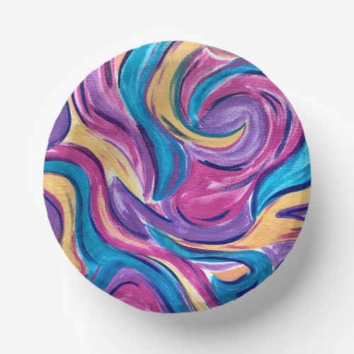 Blowing In The Wind_Hand Painted Abstract Art Paper Bowls