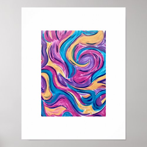 Blowing In The Wind_Hand Painted Abstract Art Poster