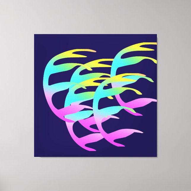 Blowing In The Wind Navy Blue  Canvas Print (Front)