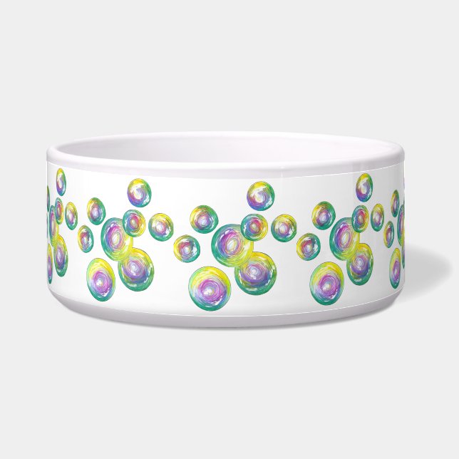 Blowing Iridescent Rainbow Soap Bubbles Bowl (Front)