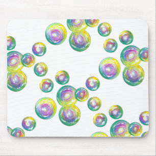 Blowing Iridescent Rainbow Soap Bubbles Mouse Pad