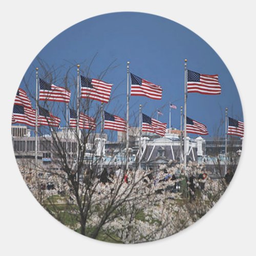 Blowing of the Flags on Capital Grounds Classic Round Sticker
