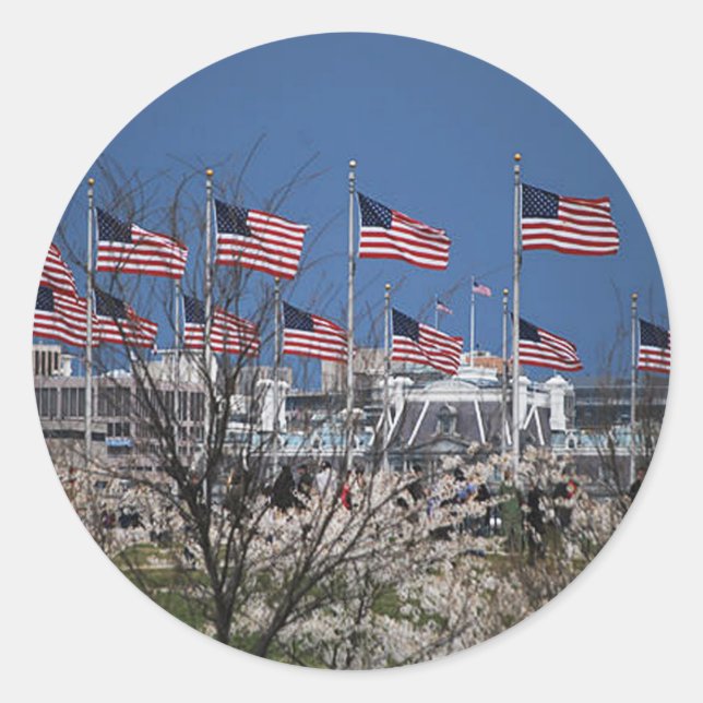 Blowing of the Flags on Capital Grounds Classic Round Sticker (Front)