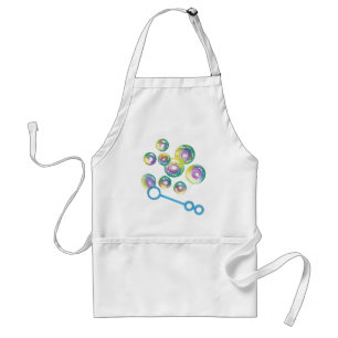 Blowing Rainbow Soap Bubbles Bubble Wand Adult Apron