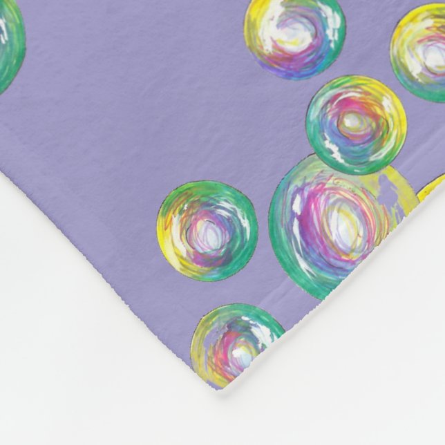 Blowing Rainbow Soap Bubbles Bubble Wand Fleece Blanket (Corner)