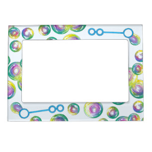 Blowing Rainbow Soap Bubbles Bubble Wand Magnetic Frame