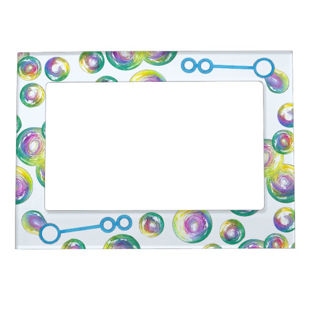 Blowing Rainbow Soap Bubbles Bubble Wand Magnetic Frame (Front)