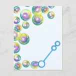Blowing Rainbow Soap Bubbles Bubble Wand Postcard
