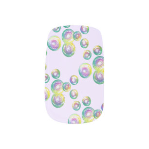 Blowing Rainbow Soap Bubbles Bubble Wand Purple Minx Nail Art