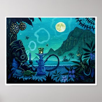 'blowing Smoke On The Turquoise Coast' Tiki Print by heulun at Zazzle
