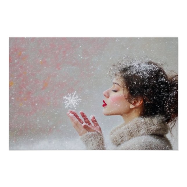 Blowing Snowflakes Poster (Front)
