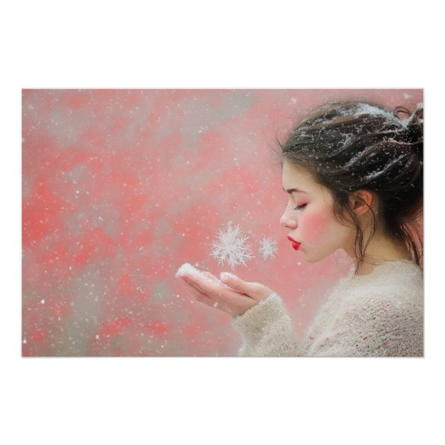Blowing Snowflakes Poster (Front)