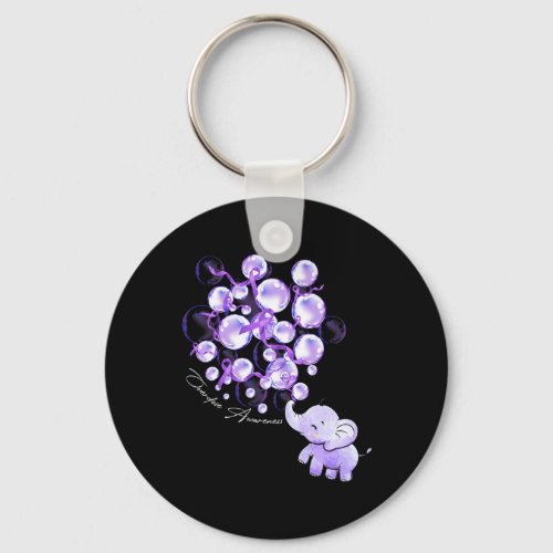 Blowing Up Purple Balloons Overdose Awareness 2  Keychain