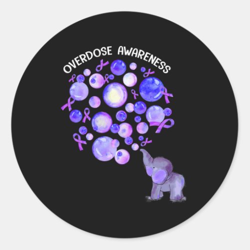 Blowing Up Purple Balloons Overdose Awareness 3  Classic Round Sticker