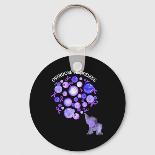 Blowing Up Purple Balloons Overdose Awareness 3  Keychain