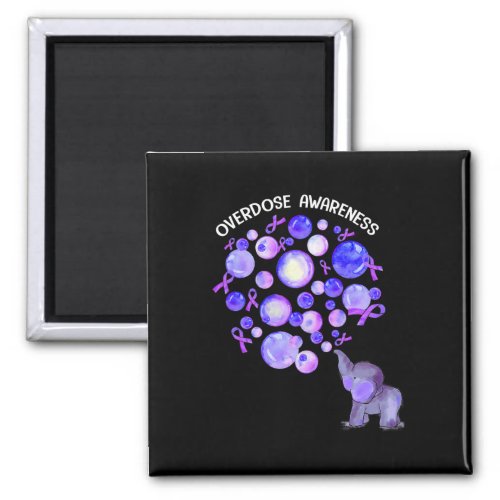 Blowing Up Purple Balloons Overdose Awareness 3  Magnet