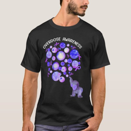 Blowing Up Purple Balloons Overdose Awareness 3  T_Shirt