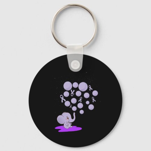 Blowing Up Purple Balloons Overdose Awareness Gift Keychain