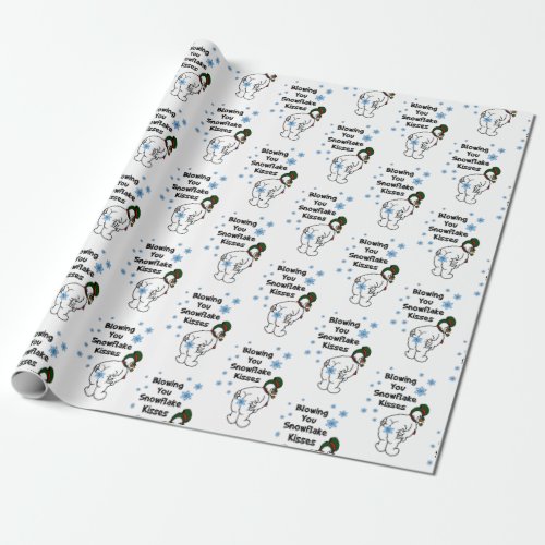 Blowing You Snowflake Kisses Wrapping Paper