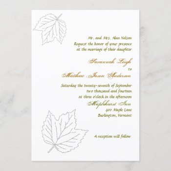 Blown Away 5x7 Fall Leaves Wedding Invitation by fallcolors at Zazzle