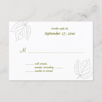 Blown Away Maple Leaves Rsvp Wedding Card by fallcolors at Zazzle