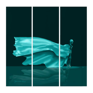 Blown Away Teal Triptych Wall Art
