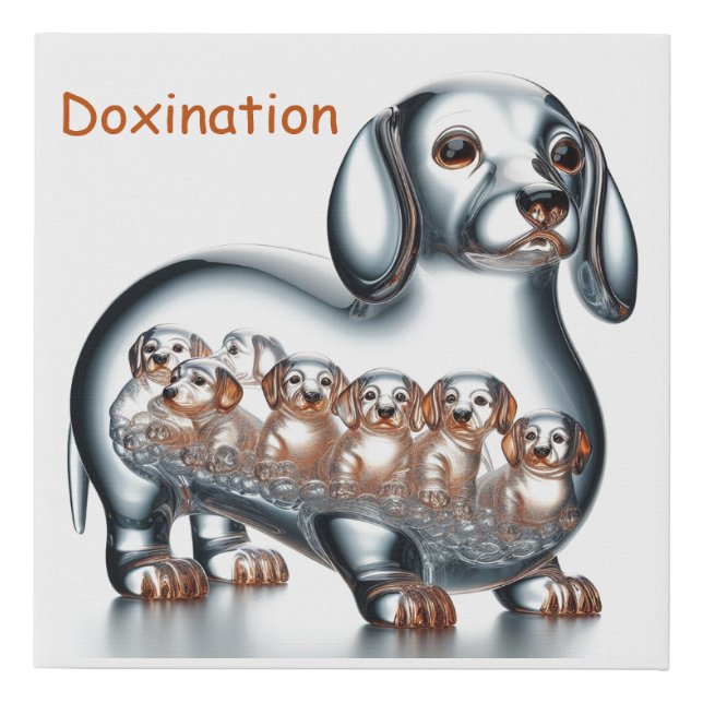 Blown Glass Dachsund  Faux Canvas Print (Front)