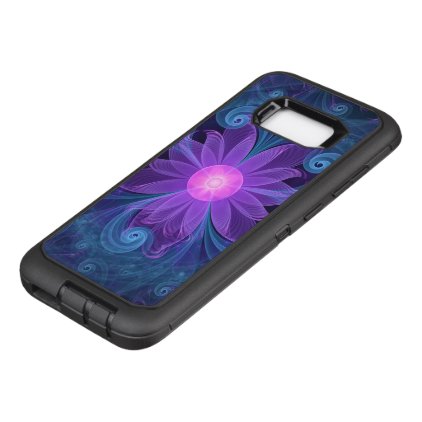 Blown Glass Flower of an ElectricBlue Fractal Iris OtterBox Defender Samsung Galaxy S8+ Case