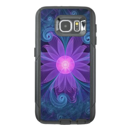 Blown Glass Flower of an ElectricBlue Fractal Iris OtterBox Samsung Galaxy S6 Case
