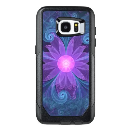 Blown Glass Flower of an ElectricBlue Fractal Iris OtterBox Samsung Galaxy S7 Edge Case