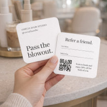Blowout Salon Referral QR Code Card