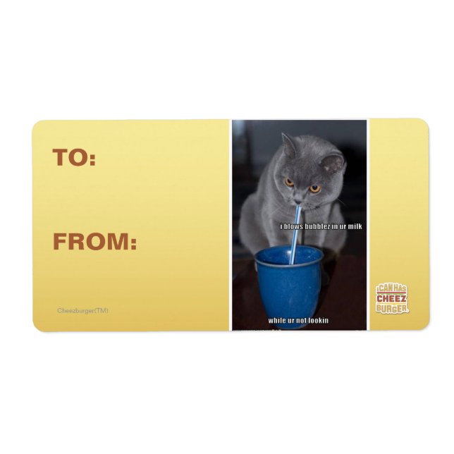 Blows Bubbles in ur milk Label (Front)