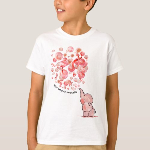 Blows Up Burgundy Balloons Brain Aneurysm Awarenes T_Shirt