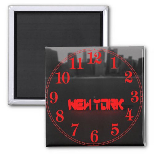Blox3dnyccom New York Hudson river Large Clock C Magnet
