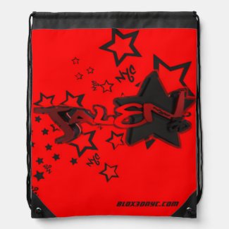 Blox3dnyc.com Urban star design for Jalen. Drawstring Backpack